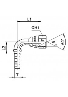 Фитинг DN 06 BSP (Г) 3/8 (90)