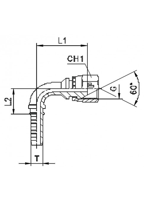 Фитинг DN 06 BSP (Г) 3/8 (90)