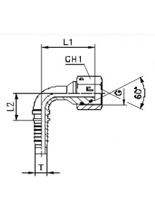 Фитинг DN 06 BSP (Г) 1/4 (90) (o-ring)