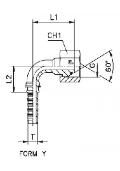 Фитинг DN 06 BSP (Г) 1/4 (90) (o-ring)