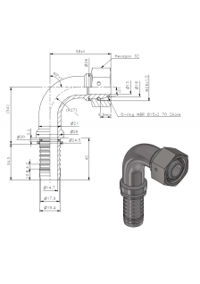 Фитинг DN 05 DKO-L (Г) 14x1.5 8 (90)
