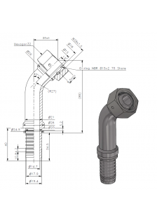 Фитинг DN 05 DKO-L (Г) 14x1.5 8 (45)