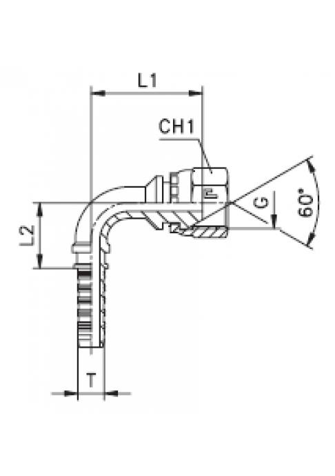 Фитинг DN 05 BSP (Г) 1/4 (90)