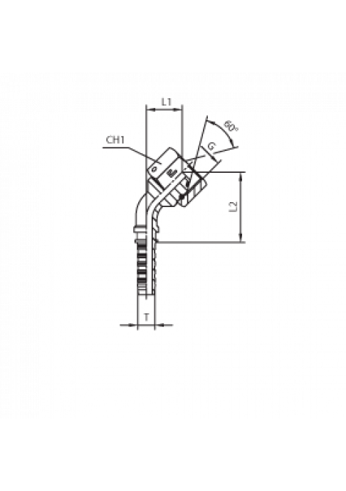 Фитинг DN 06 BSP (Г) 1/2 (45)(штифтованная гайка) (o-ring)