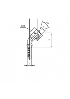 Фитинг DN 06 BSP (Г) 1/2 (45)(штифтованная гайка) (o-ring)