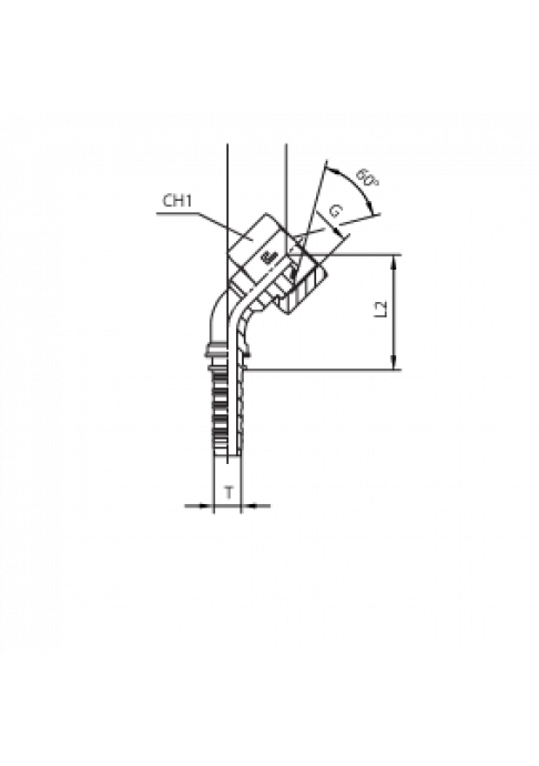 Фитинг DN 06 BSP (Г) 1/2 (45)(штифтованная гайка) (o-ring)