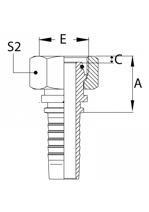 Фитинг DN 10 DKO-S (Г) 22x1.5 14