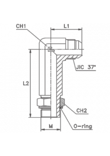 Штуцер FRM90 JIC 7/8 M22x1.5 удлин. o-ring