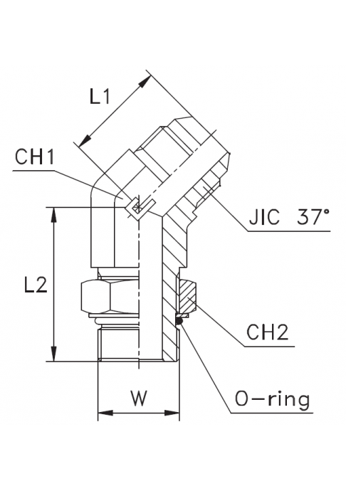 Штуцер FRA45 JIC 7/8" UNF7/8"