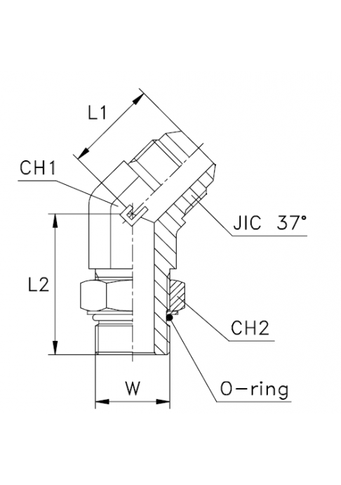 Штуцер FRA45 JIC 7/8" UNF7/8"