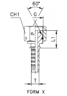 Фитинг DN 06 BSP (Г) 1/4(штифтованная гайка) (o-ring)