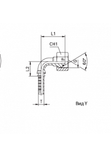 Фитинг DN 06 BSP (Г) 1/2 (90)(штифтованная гайка) (o-ring)