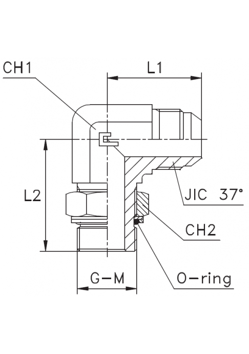 Штуцер FRG90 JIC 9/16" BSP1/4"