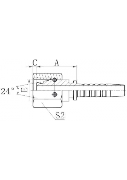 Фитинг DN 06 DKO-L (Г) 14x1.5 8 накидная гайка, CH17