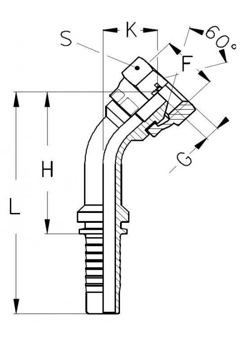 Фитинг DN 06 BSP (Г) 3/8 (45)