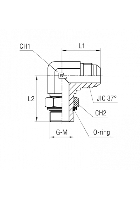 Штуцер FRG90 JIC 7/16" BSP3/8"