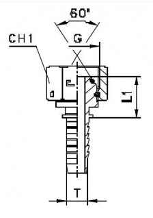 Фитинг DN 06 BSP (Г) 3/8(штифтованная гайка) (o-ring)