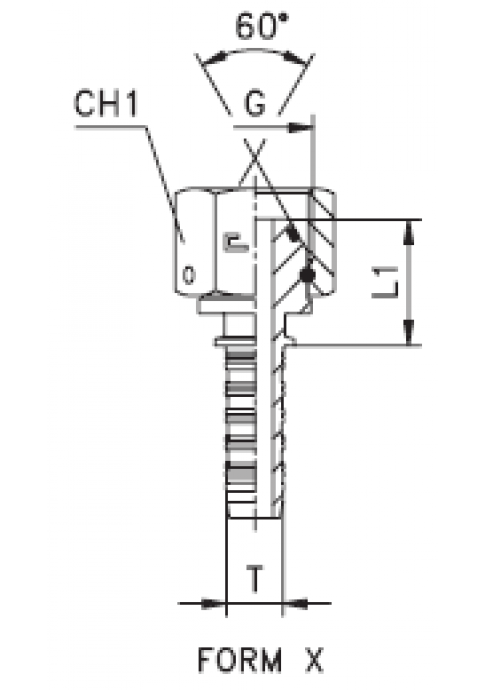Фитинг DN 06 BSP (Г) 3/8(штифтованная гайка) (o-ring)