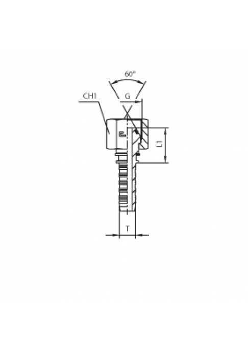 Фитинг DN 06 BSP (Г) 1/2 (накидная гайка) (o-ring)