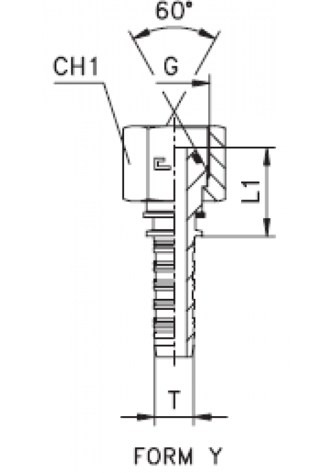 Фитинг DN 06 BSP (Г) 1/2 (накидная гайка) (o-ring)