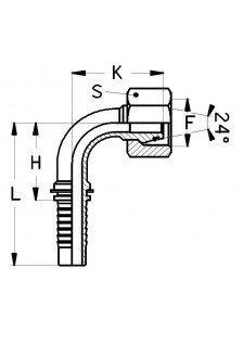 Фитинг DN 06 DKO-L (Г) 12x1.5 6 (90) (обжатая гайка)