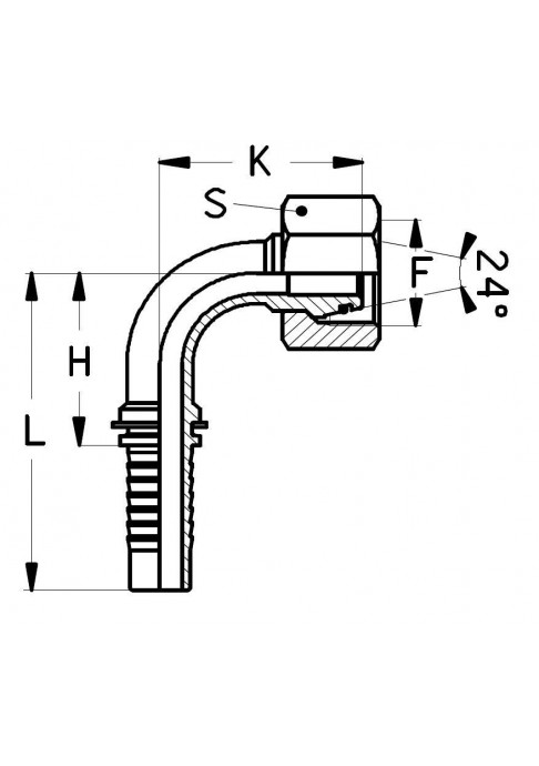 Фитинг DN 06 DKO-L (Г) 12x1.5 6 (90) (обжатая гайка)