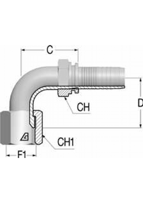 Фитинг DN 12 JIC (Г) 3/4 (90)