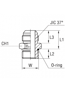 Штуцер FRLG JIC 1.7/8" UNF1.7/8"