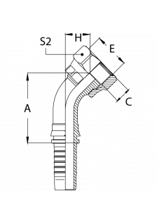 Фитинг DN 10 ORFS (Г) 11/16 (45)
