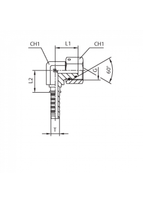 Фитинг DN 06 BSP (Г) 1/4 (90)compact (o-ring)