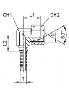 Фитинг DN 06 BSP (Г) 1/4 (90)compact (o-ring)