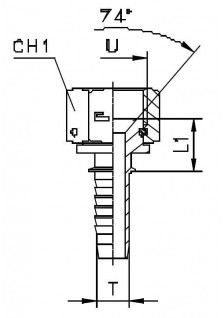 Фитинг DN 06 JIC (Г) 9/16 (штифтованная гайка)