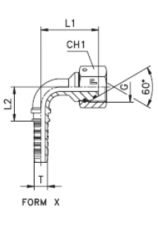 Фитинг DN 06 BSP (Г) 3/8 (90)(штифтованная гайка) (o-ring)